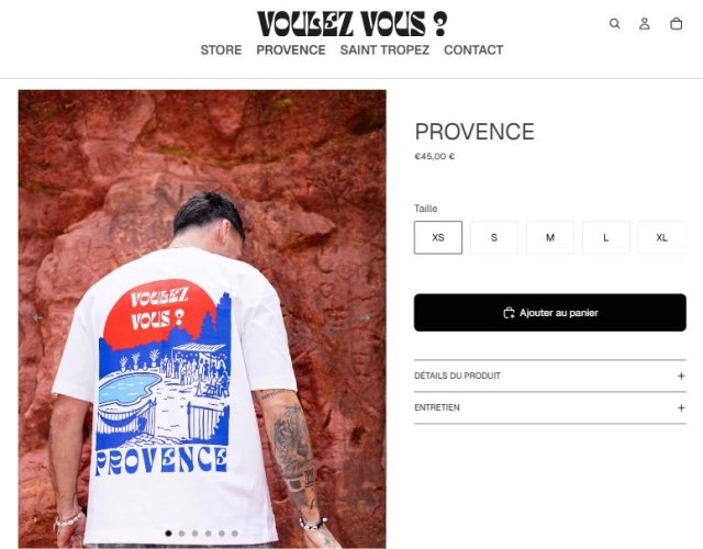 Fiche produit du t-shirt Provence sur Voulez Vous ?